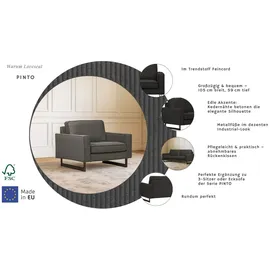 Home Affaire Loveseat Pinto Kunstleder 105 x 85 x 97 cm Grau