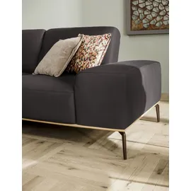 W.Schillig Eckcouch Leder 3-Sitzer Braun