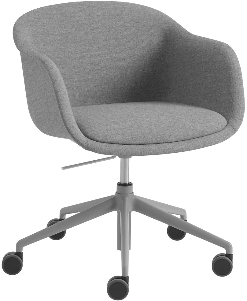 Muuto Fiber Conference Armchair, swivel base mit Rollen, remix 133 / grau