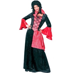 Das Kostümland Hexen-Kostüm Gräfin Vampirin Kostüm für Damen – Schwarz Rot 40/42