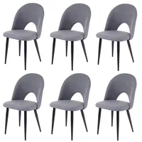 Mendler 6er-Set Esszimmerstuhl HWC-D73, Stuhl Küchenstuhl, Stoff/Textil ~ dunkelgrau