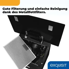 Exquisit KFD60-020 Wandhaube 59,8 cm Schwarz