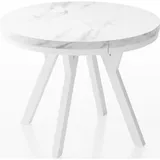 WFL GROUP Esstisch, Ecru, Holzwerkstoff, 10-Sitzer, Rund,Rund, 100x76x100 cm, Esszimmer, Tische, Esstische