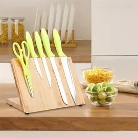 Intirilife Magnetisches Messerbrett in BAMBUS BRAUN - 30 x 18 x 19 cm Kochen, Küchenmesser, Messerblöcke