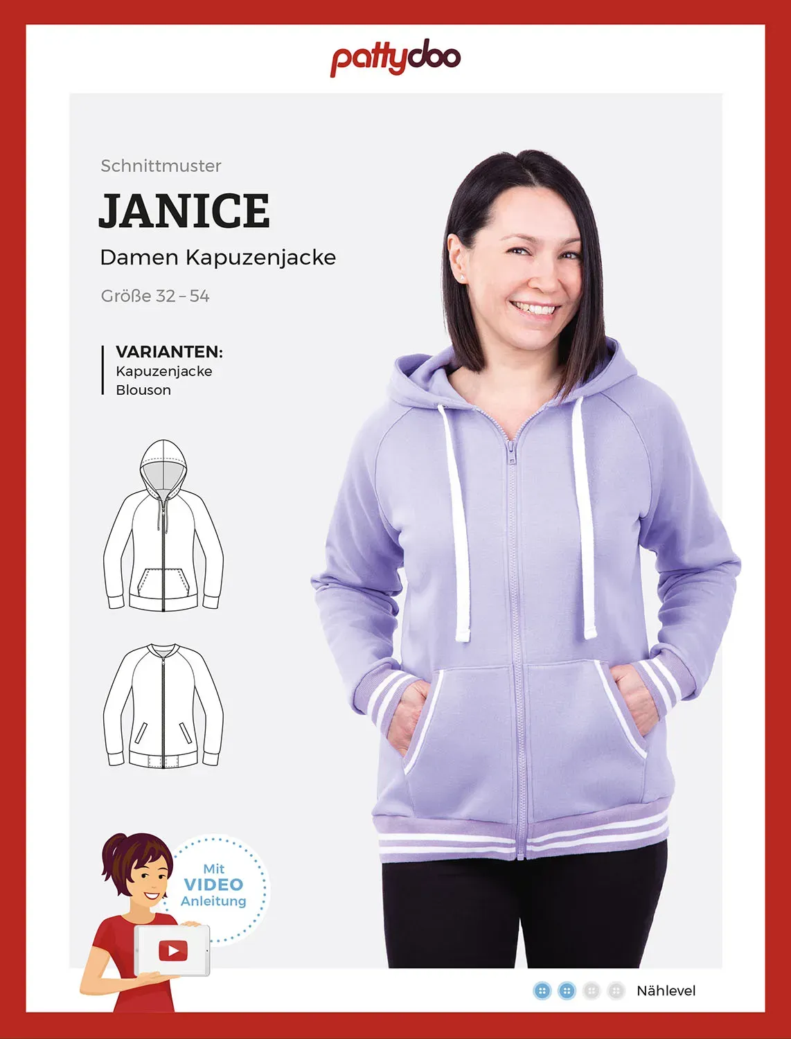 Pattydoo Papierschnittmuster Kapuzenjacke Janice