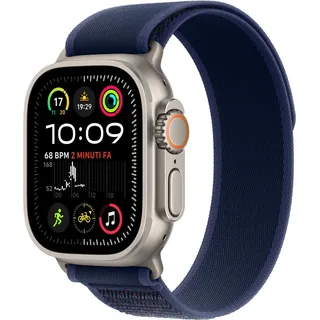 GPS + Cellular 49 mm Titangehäuse natur, Trail Loop blau M/L