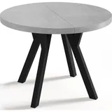 WFL GROUP Esstisch Hellgrau, Rund,Rund, 100x76x100 cm Esszimmer, Tische, Esstische