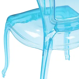 Beliani Esszimmerstuhl 2er Set Blau/Transparent Kunststoff Schick
