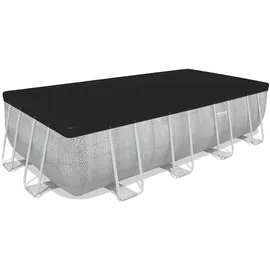 BESTWAY Power Steel Frame Pool Set 549 x 274 x 122 cm inkl. Filterpumpe grau Rattanoptik