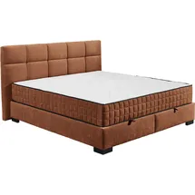ed exciting design Boxbett ED EXCITING DESIGN "Nagol", braun (cognac), B:205cm L:214cm, 100% Polyester, Komplettbetten, mit Bettkasten, mit Wendematratze, erhältlich in verschiedenen Breiten