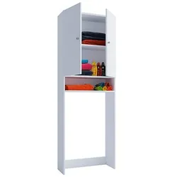 VCM my bath Waschmaschinenschrank Lona, 913840 weiß 1 Fachboden 64,0 x 27,0 x 182,0 cm