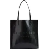 Ted Baker Schultertasche Croccon Croc Effect Icon Bag L Jet - Black