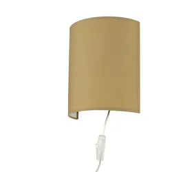 Licht-Erlebnisse Wandleuchte mit Kabel Schalter Kaffeebraun Stoff ALICE