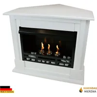 Gelkamin Ethanolkamin Kaminofen Eckkamin Apollo inkl. Zubehör Set - Weiß - Weiß