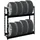 Proregal Reifenregal Metall 100x110x35 cm schwarz mit 2 Ebenen für bis zu 8 Reifen