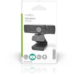 Nedis WCAM120BK Webcam | Full HD@60fps / 4K@30fps | Autofokus | Eingebautes Mikrofon | Schwarz