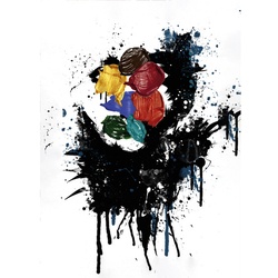 Queence Leinwandbild, BxH: 60 x 90 cm - schwarz | bunt