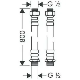 Hansgrohe Anschluss-Schlauch-Set 2-Loch Wannenrandthermostat