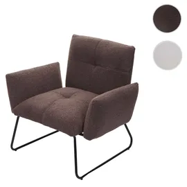 Mendler Lounge-Sessel HWC-K34 Bouclé 87 x 79 x 87 cm Braun mit Rollen