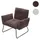 Mendler Lounge-Sessel HWC-K34 Bouclé 87 x 79 x 87 cm Braun mit Rollen