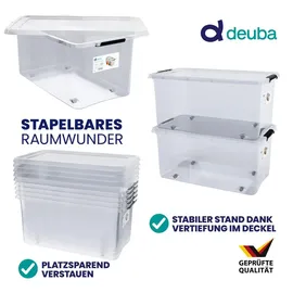 DEUBA Aufbewahrungsbox 39 x 35 x 58 cm 4-tlg. transparent