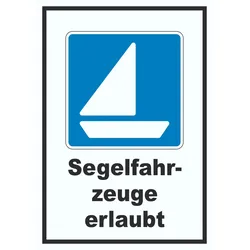 Segelboote erlaubt Segeln Symbol Text A4 (210x297mm)