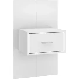 vidaXL Kopfteil mit Nachttischen Weiß Holzwerkstoff