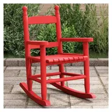 vidaXL Schaukelstuhl für Kinder Rot Massivholz Pappel