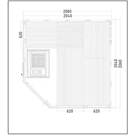 Harvia Alaska Mini Massivsauna aus Fichte Saunakabine ca. 160x110x204 cm