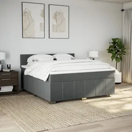 vidaXL Boxspringbett 180 x 200 cm Dunkelgrau