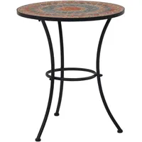 vidaXL Mosaik-Bistrotisch Ø 60 x 10 cm Orange/Grau