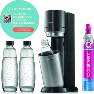 Sodastream Duo titan + 2 Glaskaraffen + Zylinder