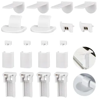 Plissee Ersatzteile Set 4 Kit 20 Stück Klemmträger Zubehör Plissee Klemmträger Zubehör Klemmfix Halterung,klemmfix Halterung, für Plissees Montage ohne Bohren