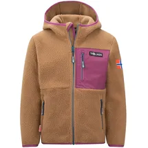 TROLLKIDS Aurlandsfjord Jacke - Almond / Bright Berry / Madeira Blue - 116 cm