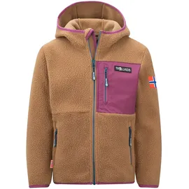 TROLLKIDS Aurlandsfjord Jacke - Almond / Bright Berry / Madeira Blue - 116 cm