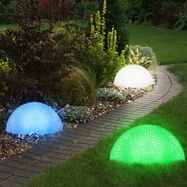 ETC Shop 6er Set LED Halbkugel Leuchten IP44 spritzwassergeschützt blau/grün/transparent/weiß
