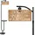 luminexdesigns Stehlampe Wohnzimmer Vintage Rattan - Stehleuchte Schwarz Retro E27 mit Ablage Höhenverstellbar 176CM Boho Standleuchte Fußschalter Beige Standlampe für Schlafzimmer WOVI MF24