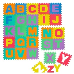LittleTom Puzzlematte Baby Puzzlematte ab 0 Kinder ABC Spielmatte, ABC Krabbelmatte Alphabet bunt