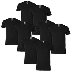 Puma Herren T-Shirt Basic V-Neck Regular Fit 4er 6er 8er Multipack in S Schwarz