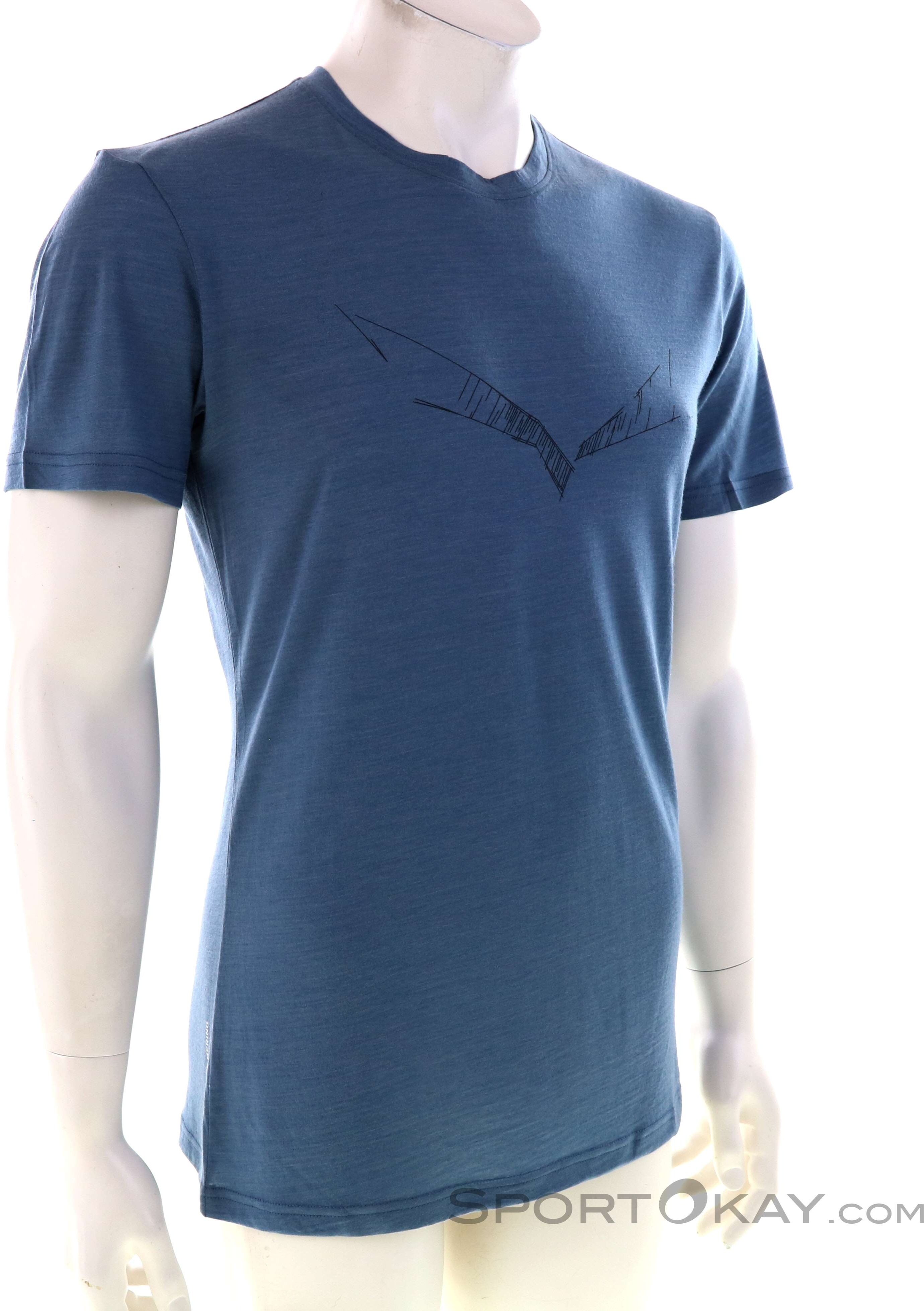 Salewa Pure Eagle Sketch AM Herren T-Shirt-Hell-Blau-S