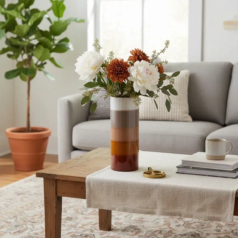 Interiors by Premier 100 % Keramik, groß, mehrfarbige Keramikvase Sorrell (H 40 x Ø 15 x B 15 cm)