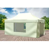 Faltpavillon Faltzelt Pavillon 3x4,5 Beige Gartenzelt Klappzelt Wasserdicht