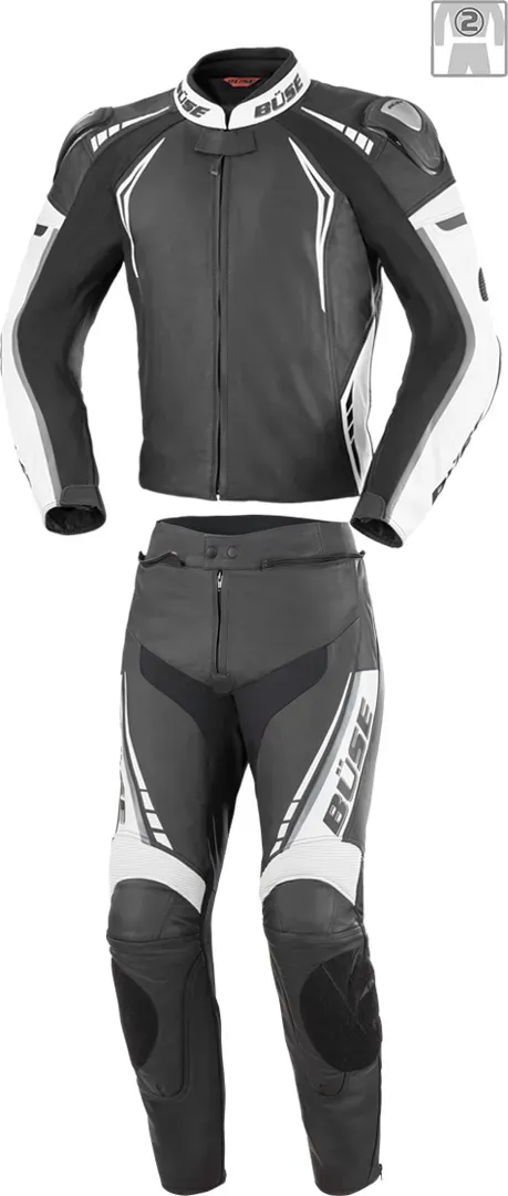 Büse Silverstone Pro 2-Teiler Damen Motorrad Lederkombi, schwarz-weiss, Größe 34
