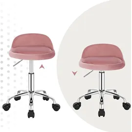 Woltu Bürohocker Kunstleder Rosa
