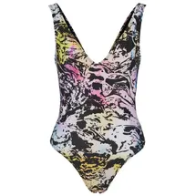 URBAN CLASSICS Ladies Recycled Pattern High Leg Swimsuit, Multicolor Fading, S