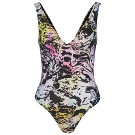 URBAN CLASSICS Ladies Recycled Pattern High Leg Swimsuit, Multicolor Fading, S