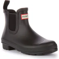 Hunter Orig al Tri Color Logo Frauen Gummi Chelsea Stiefel Schwarz – 4 Großbritannien - 37 EU - 6 US / Schwarz - 37