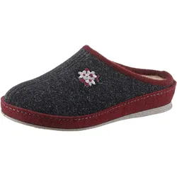 Pantoffel SCHAWOS, Damen, Gr. 40, Warmfutter, grau (anthrazit), Textil, Schuhe