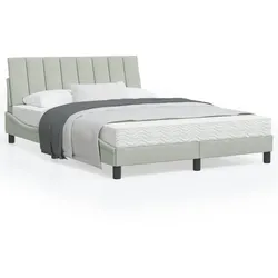 Bett mit Matratze – Hellgrau, 120x200 cm – Eleganz & Komfort