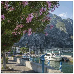 Artland Glasbild »Gardasee Hafen Limone sul Garda II«, Europa, (1 St.), in verschiedenen Größen Artland Farbe Bild(er): bunt